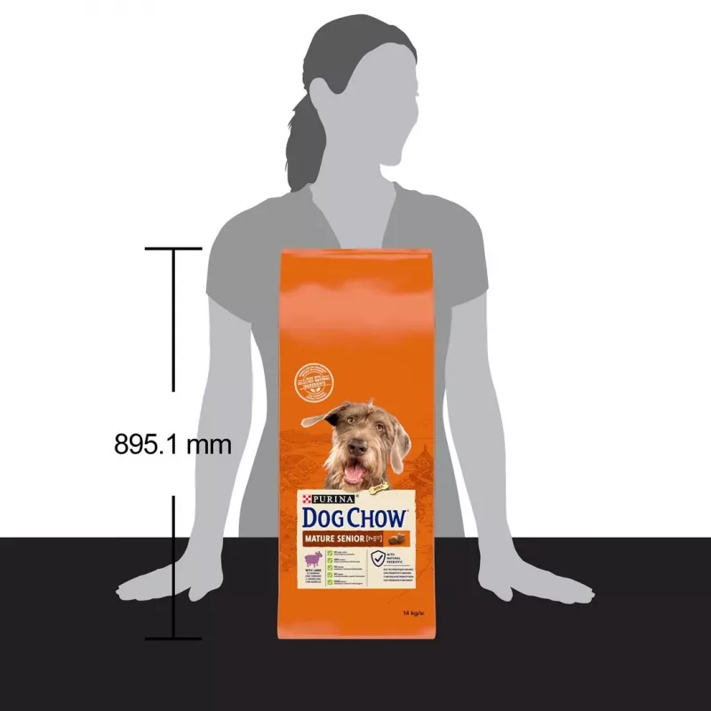 Sucha karma dla psa Purina Nestlé Dog Chow Mature Senior z jagnięciną, 14 kg, 24% białka, 10% tłuszczu