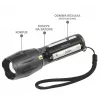 Latarka everActive FL600 — 600 lm, 10 W, obudowa aluminiowa, IPX4, 130 mm, 3×AAA, czerwona