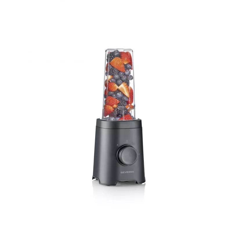 Blender stołowy SEVERIN SM 3743 — pojemnik 0,6 l, 320 W, czarny, ostrza ze stali nierdzewnej