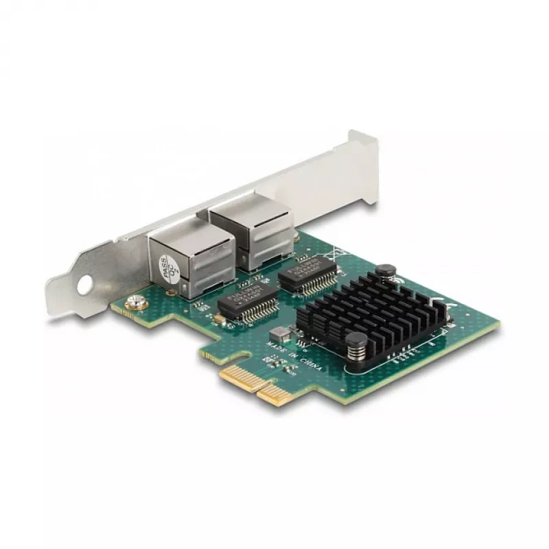 Karta DeLOCK PCI Express x1 2 x RJ45 Gigabit LAN BCM Szara