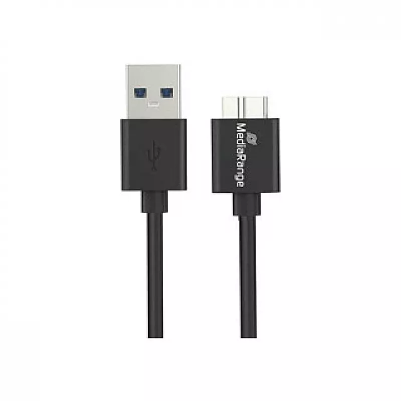 Kabel USB MediaRange MRCS240 — USB A na Micro-USB B, USB 3.2 Gen 1 (3.1 Gen 1), 1,8 m, czarny