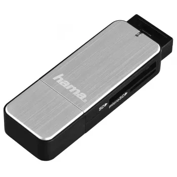 Hama 123900 czytnik kart USB 3.2 Gen 1 (3.1 Gen 1) Czarny, Srebrny