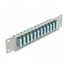 Fiber Optic Patch Panel DeLOCK 10 inch 12 Port LC Quad Aqua 1U szary