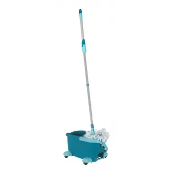 System mopujący Leifheit Clean Twist Mop Ergo mobile, jednozbiornikowy, niebieski, z mopem i kółkami
