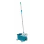 System mopujący Leifheit Clean Twist Mop Ergo mobile, jednozbiornikowy, niebieski, z mopem i kółkami