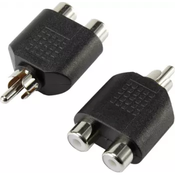 SpeaKa Professional Adapter Y RCA Audio [1x wtyk RCA - 2x gniazdo RCA] Czarny (SP-7870160)
