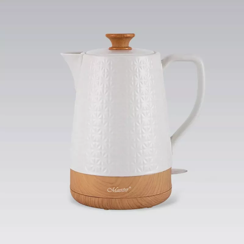 Czajnik elektryczny Maestro MR-076 1,8 l 1800 W obudowa ceramiczna, biały/drewno