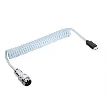 Kabel spiralny Aviator USB-C – USB-C Akyga AK-USB-49 ze złączem GX16, USB 2.0, 3 m, biały