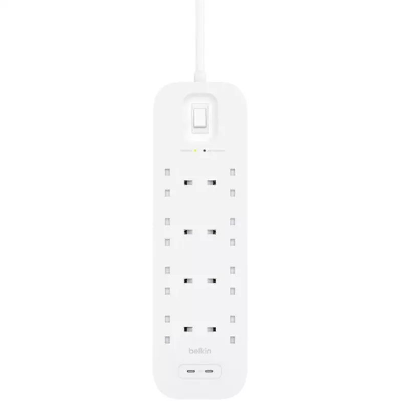 Ogranicznik przepięć SurgePlus 8x schuko 2xUSB-C 900J 2m