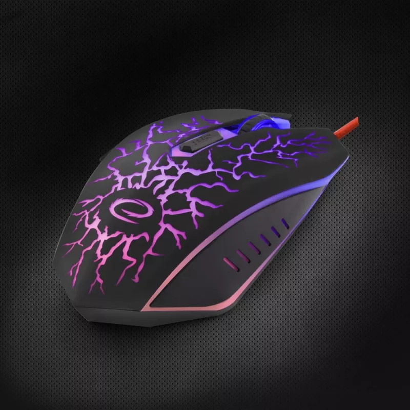 Esperanza MX211 LIGHTNING - Mysz - USB - Hiiri - Optyczna - 6 przycisków - Czarna