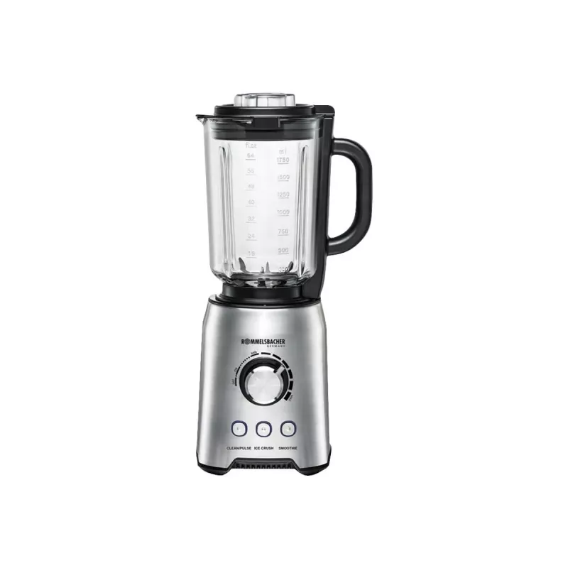 Blender stołowy Rommelsbacher MX 1250 — 1200 W, szklany dzbanek 1,75 l, stal nierdzewna