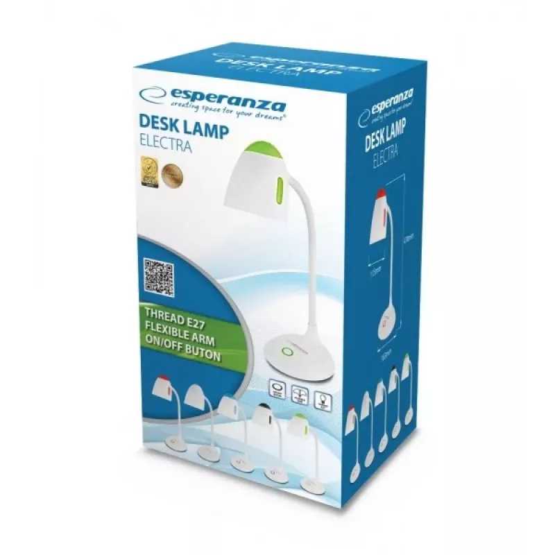 Lampa stołowa Esperanza ELD110W E27 12 W LED biała