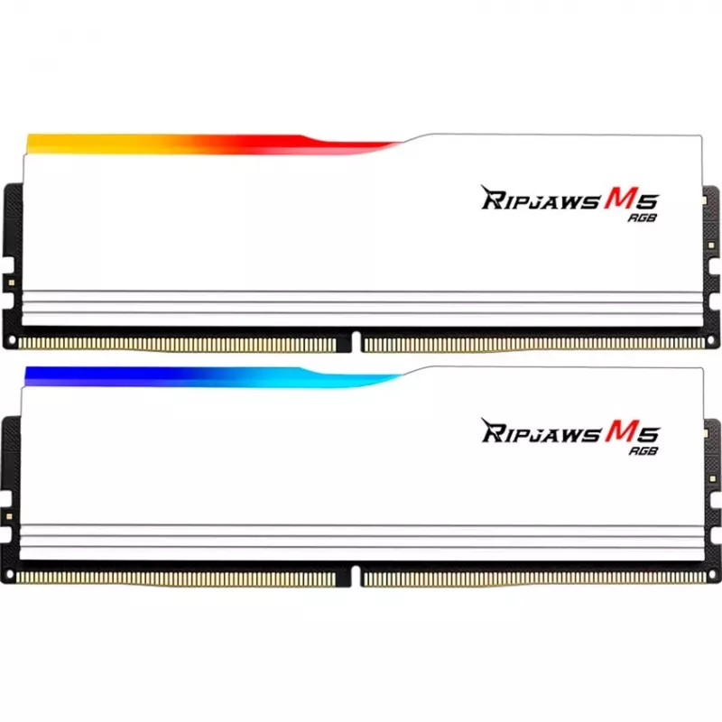 DIMM 64 GB DDR5-6000 (2x 32 GB) Dual-Kit, pamięć biała, F5-6000J3040G32GX2-RM5RW, Ripjaws M5 RGB, INTEL XMP