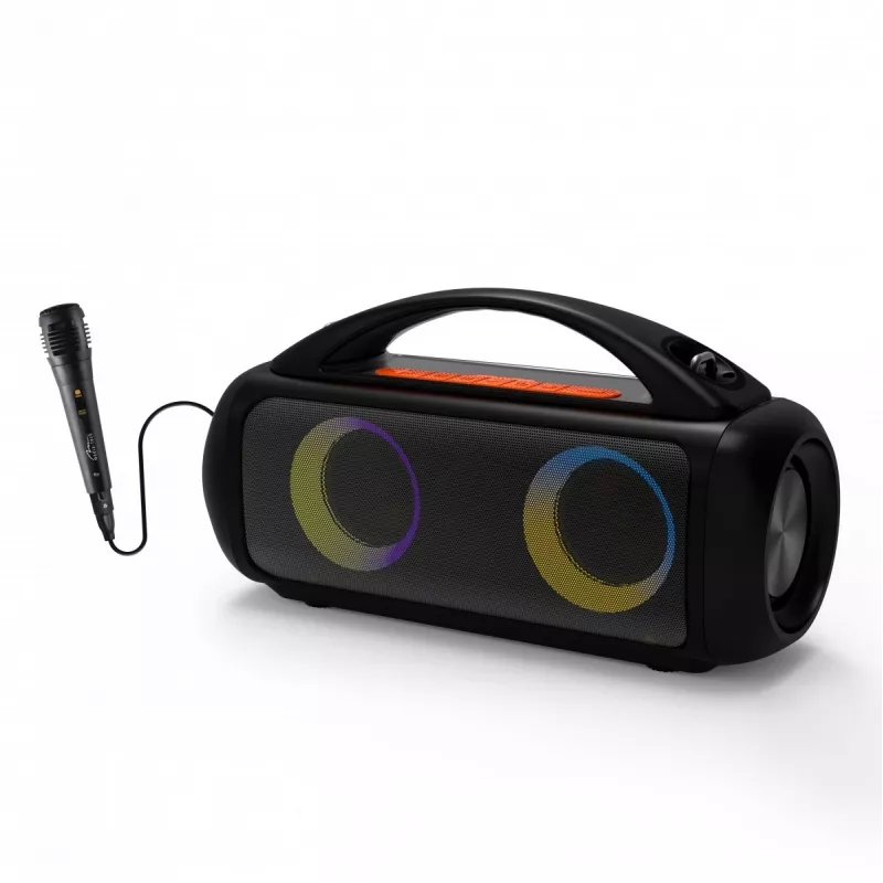Głośnik przenośny MEDIA-TECH MT3184 — Bluetooth 5.3, 60W RMS, IPX5, akumulator litowo-jonowy 16h, ładowanie USB-C, MicroSD, TWS, mikrofon, pilot