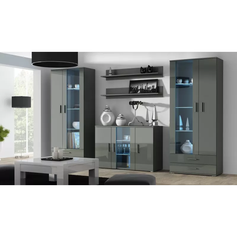 Cama Komoda 120 cm SOHO S7 szary/szary połysk