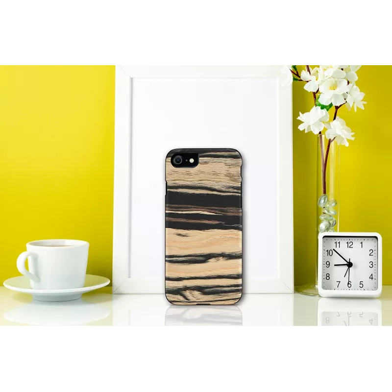 Etui na telefon Man and Wood do iPhone 7/8 — białe z czarnym hebanem