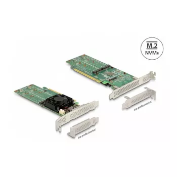 DeLOCK PCI Express x16 Card to 4 x internal NVMe M.2 Key M - Low Profile Form Factor