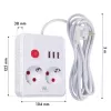 Listwa zasilająca MACLEAN MCE388 W — 2 gniazda, 3×USB, 110–240V, 2500W, kabel 3 m, biała