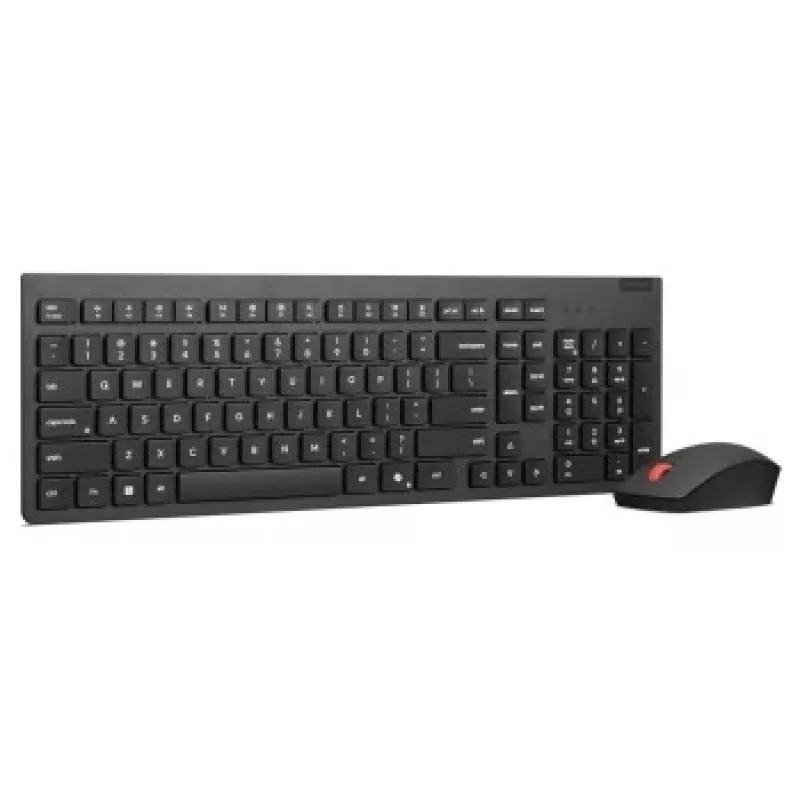 Bezprzewodowy zestaw klawiatury i myszy Lenovo Essential Wireless Combo Gen2 — czarny, kompaktowy układ, połączenie bezprzewodowe