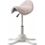 Stołek balansowy ergonomiczny Up Up Toronto biały, tkanina Ivory, dłuższy podnośnik gazowy