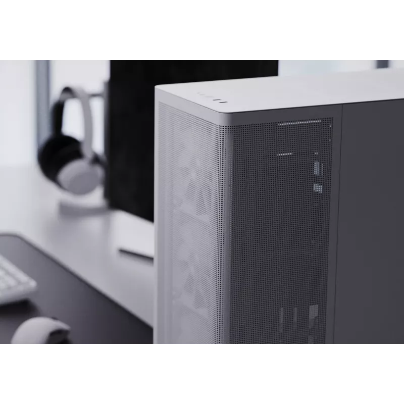 APNX PC Midi Tower C1-R-WT-v1 — Biały, obsługuje ATX/Micro-ATX/Mini-ITX, zainstalowane 3 wentylatory przednie 120 mm, 3 zatoki 3,5 cala + 3 zatoki 2,5 cala, 2x USB 3.2 Gen1