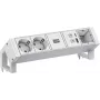 Listwa zasilająca Bachmann DESK2 ALU biały 937.413 z 2 portami USB