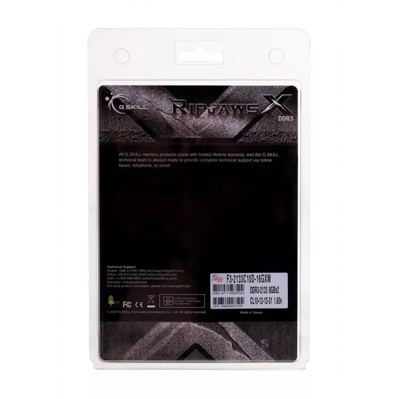 Desktop DDR3 16GB (2x8GB) 2133MHz G.SKILL RipjawsX 240-pin DIMM, 1.6V, CL12, dwukanałowy, radiator