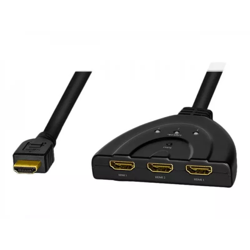 LogiLink - Rozdzielacz/przełącznik wideo/audio - 3 x HDMI - Desktop