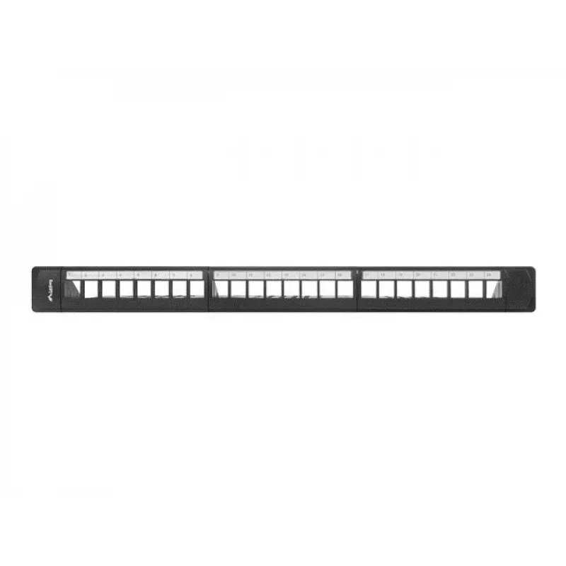 Patch panel 1U LANBERG PPKS-1124-B, 24 porty, 1U, ABS, czarny, 482.6×44.5×154 mm