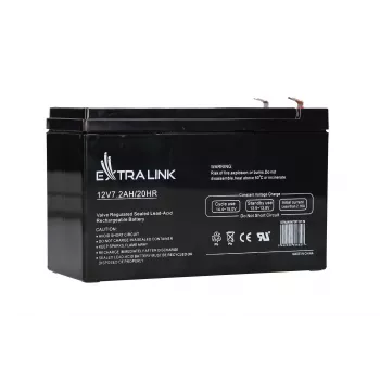 UPS battery Extralink AGM 12V 7.2Ah (7Ah) Sealed Lead Acid VRLA, maintenance-free, Czarny