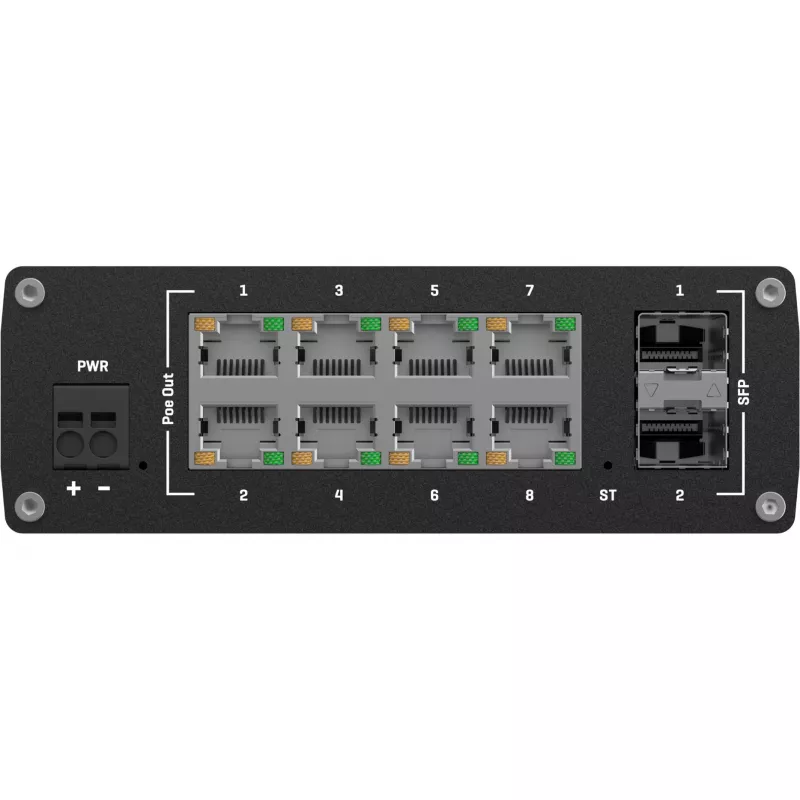 Teltonika TSW202 Zarządzalny przełącznik L2 Gigabit Ethernet (10/100/1000) Power over Ethernet (PoE) Aluminium, Niebieski