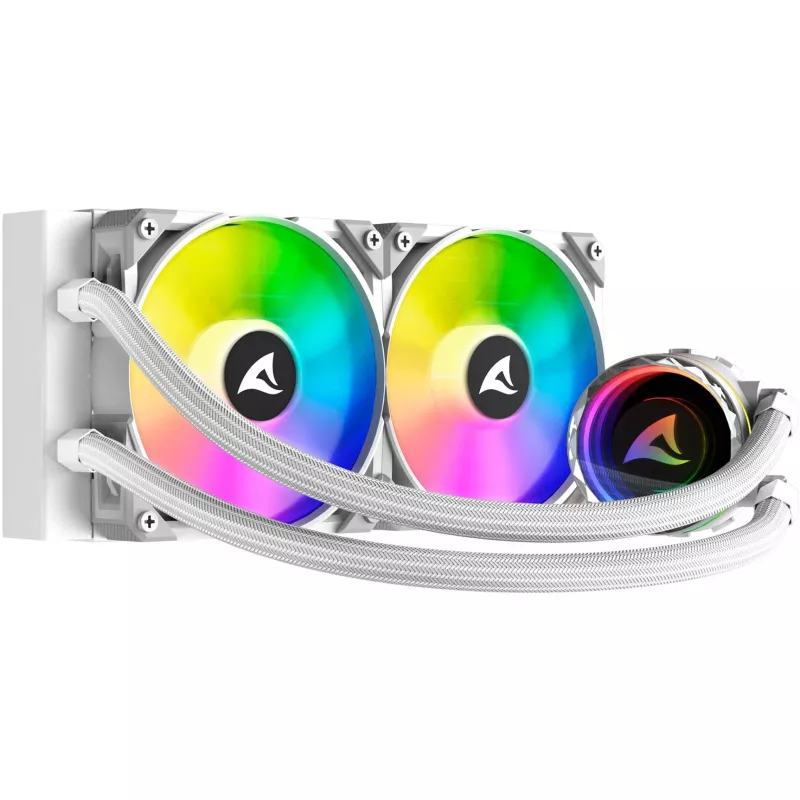 S80 RGB White AIO 240mm, chłodzenie cieczą białe
