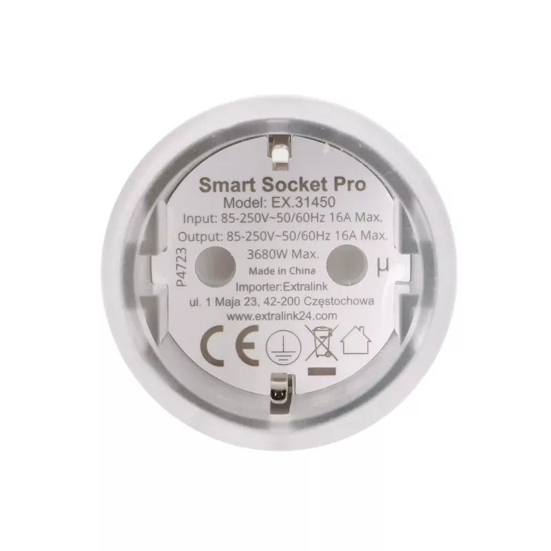 Extralink Smartlife Smart Socket SC Pro, Zigbee, Homekit, Tuya, 3680W Smart Plug