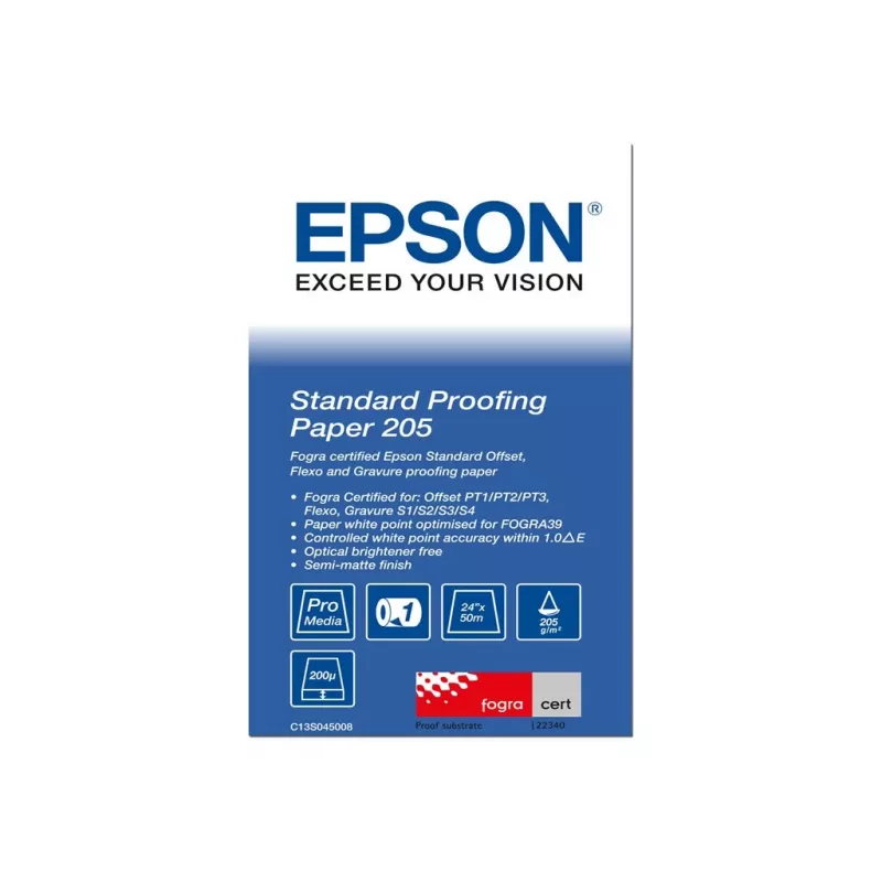 Epson Standard Proofing Paper, 24 inch x 50m, 205g/m²