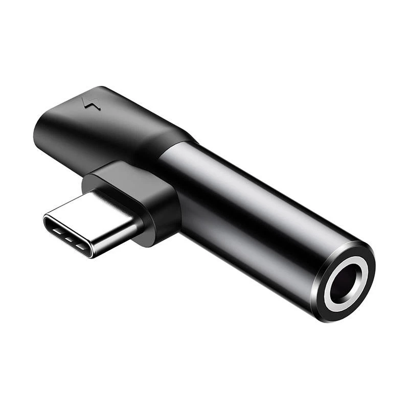 Baseus Audio Adapter USB-C na Mini Jack 3.5mm + USB-C (czarny)