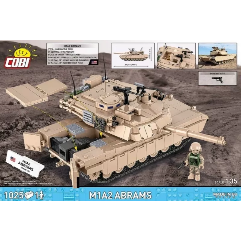 Klocki konstrukcyjne Cobi M1A2 Abrams 1025 elementów model CO BI-2632