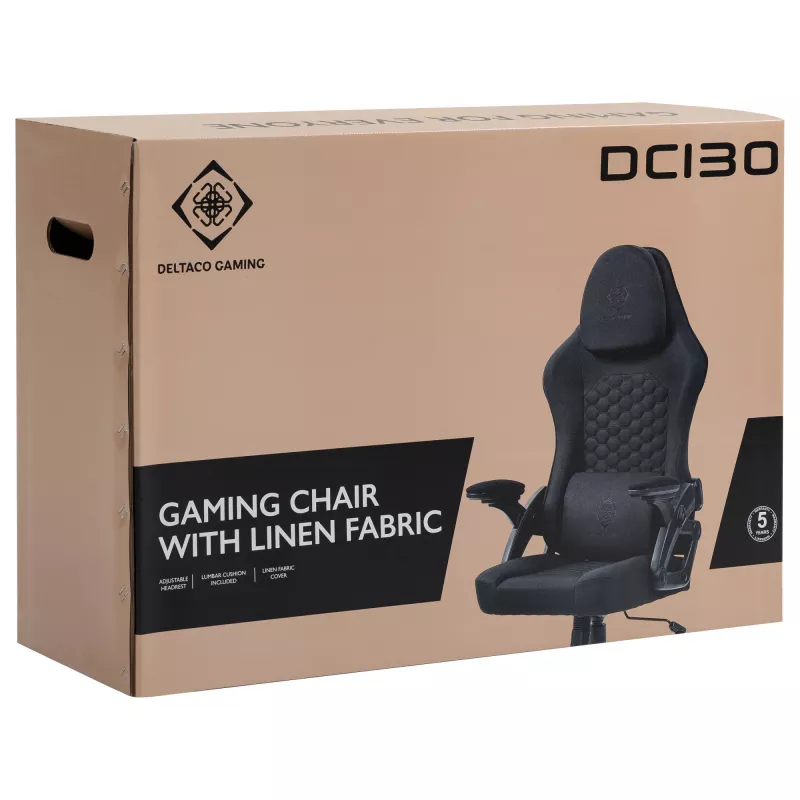 Deltaco DC130 Gamingstuhl Soft Woven Mesh, czarny (GAM-180)