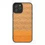 Etui na telefon Man and Wood do iPhone 12 / 12 Pro — wzór jodełki, czarny