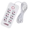 Listwa zasilająca MACLEAN MCE391 W — 6 gniazd, 4×USB-A + 1×USB-C, kabel 3 m, 110–240 V, 2500 W, biała