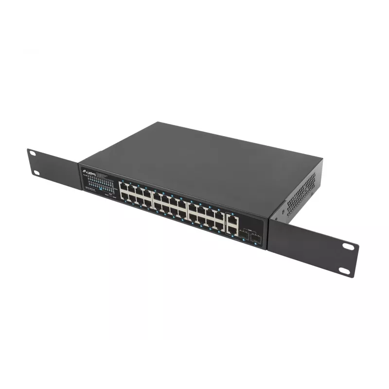 Niezarządzalny przełącznik LANBERG RSGE-24P-2GE-2S-360 z 24 portami Ethernet RJ-45