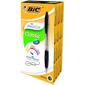 BIC Długopisy kulkowe ATLANTIS REFRSH 1.0 mm czarny, Opakowanie 12 szt. 136717