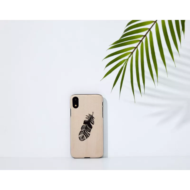Etui na smartfona man and wood do iPhone XR, Indian Czarny, ochronna twarda skorupa
