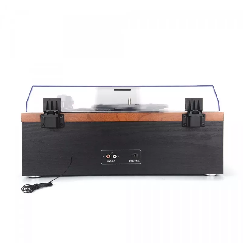 Gramofon AKAI ATT-14BT z Bluetooth, napędem paskowym, wbudowanym przedwzmacniaczem gramofonowym, wyjściem USB