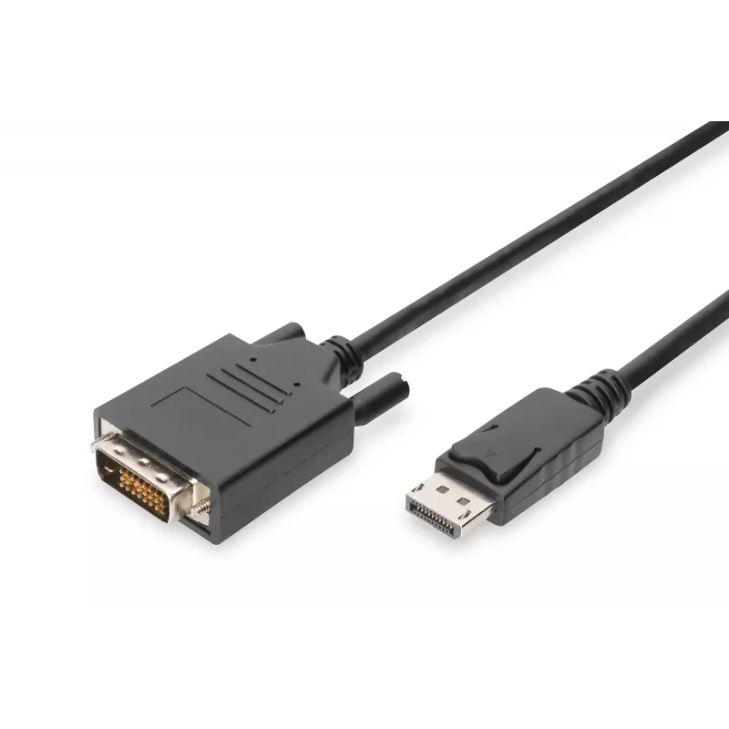 ASM AK-340301-030-S ASSMANN Kabel DisplayPort 1.1a z zatrzaskiem Typ DP/DVI-D (24+1) M/M Czarny 3m