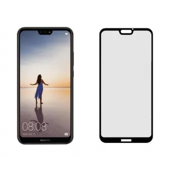 Szkło hartowane pełnoklejowe na ekran Tellur do Huawei P20 Lite — kompatybilne z etui, czarne