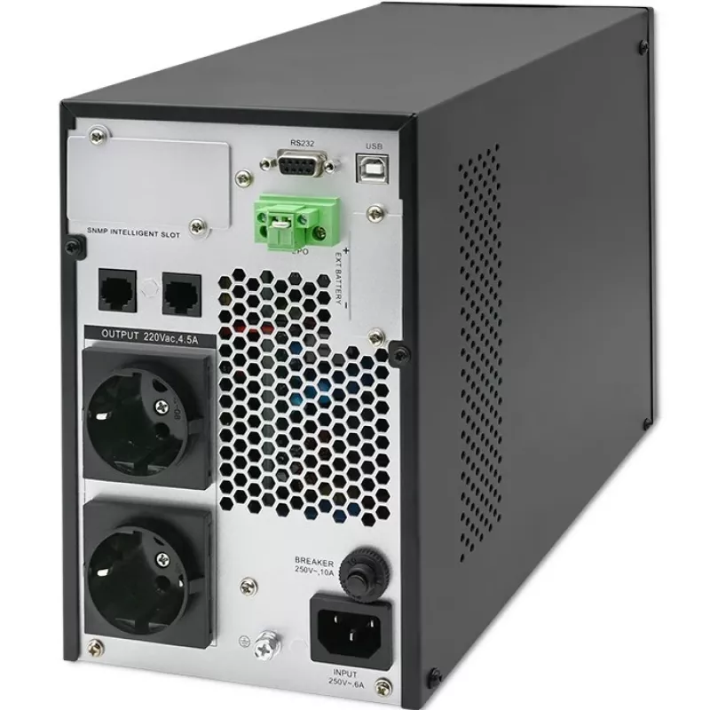Qoltec Zasilacz awaryjny (UPS) | 1kVA | 1000W | Współczynnik mocy 1.0 | LCD | EPO | USB | Online