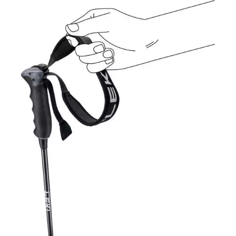 Kije do nordic walking Leki NEOLITE CARBON 125 cm, trzonek z włókna węglowego, biały, czarna rączka i pasek