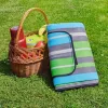 Koc piknikowy PROMIS KP200PZ, zielone paski, 200 x 150 cm