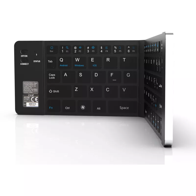 Klawiatura bezprzewodowa Inca IBK-579BT Bluetooth 66 klawiszy Metaliczne srebro