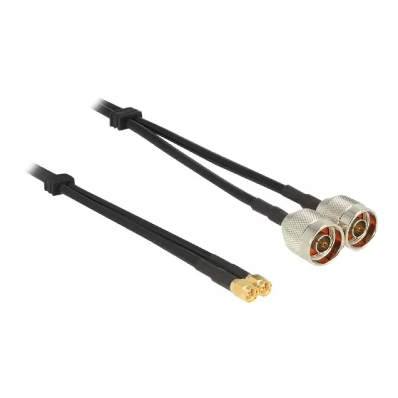 Kabel koncentryczny DeLOCK 89467 RG-58 5m 2x wtyk N 2x wtyk SMA Czarny